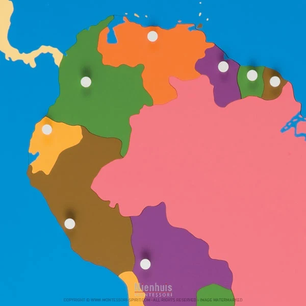 Carte puzzle d'Amérique du Sud