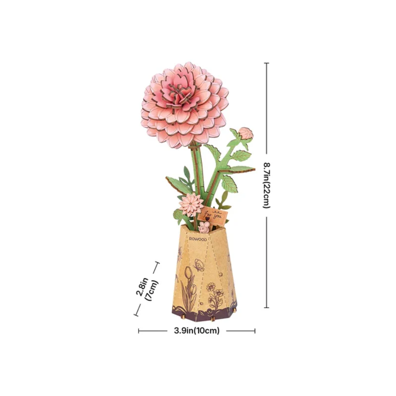 Puzzle 3D - Pink Dahlia