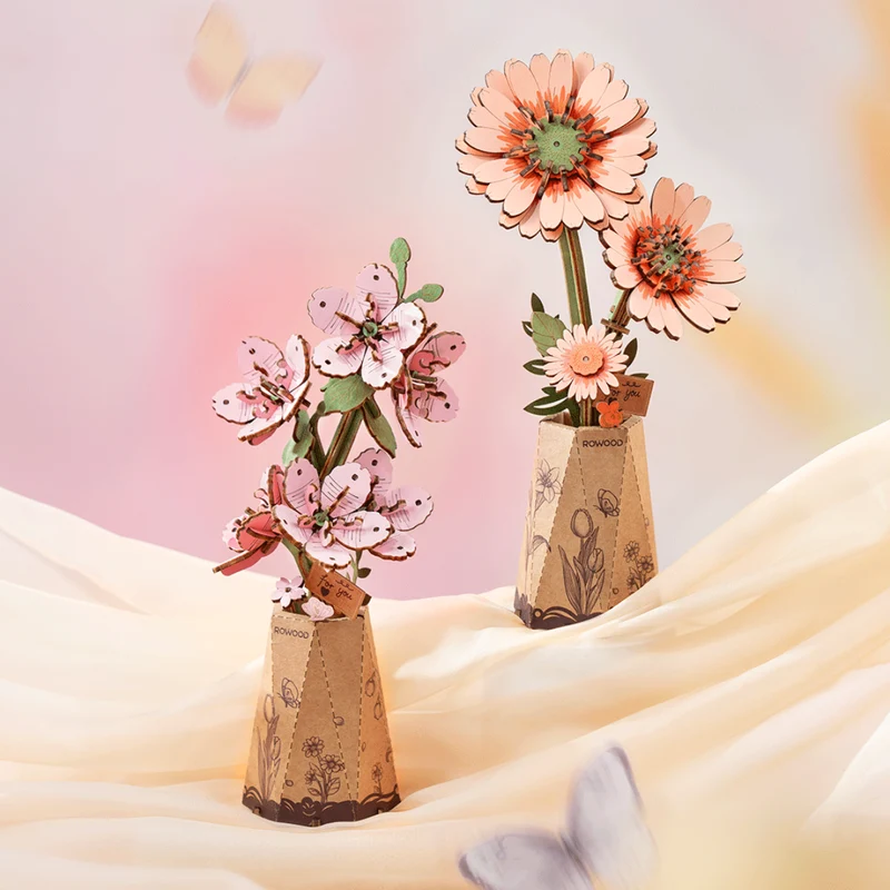 Puzzle 3D - Light Orange Gerbera