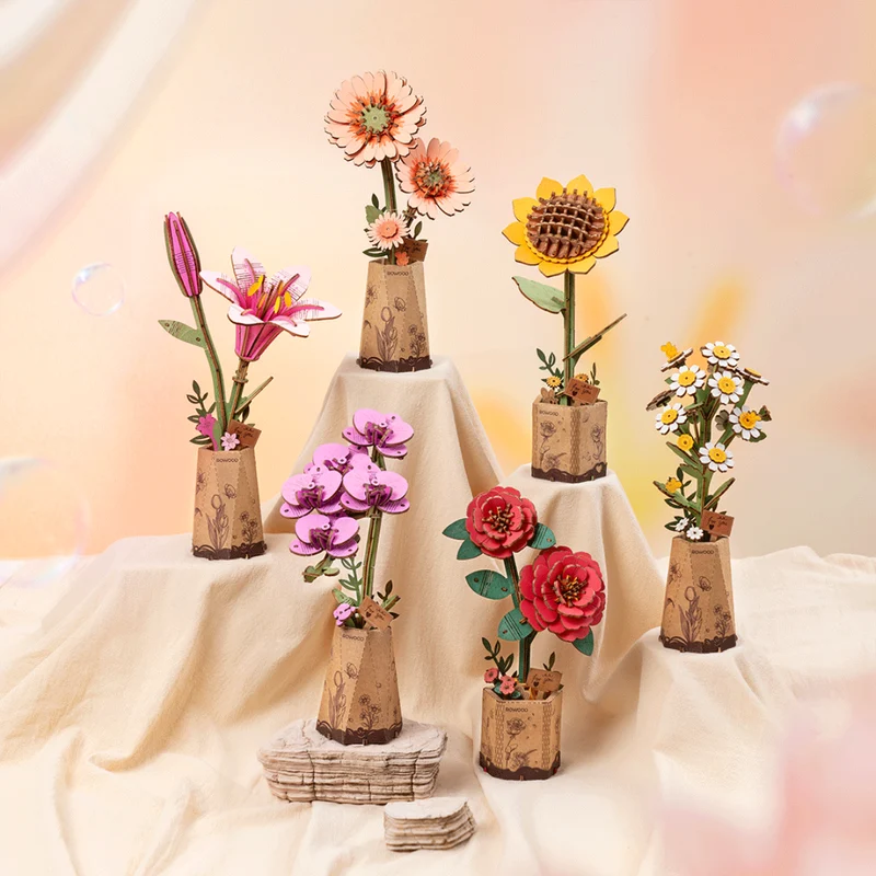 Puzzle 3D - Light Orange Gerbera