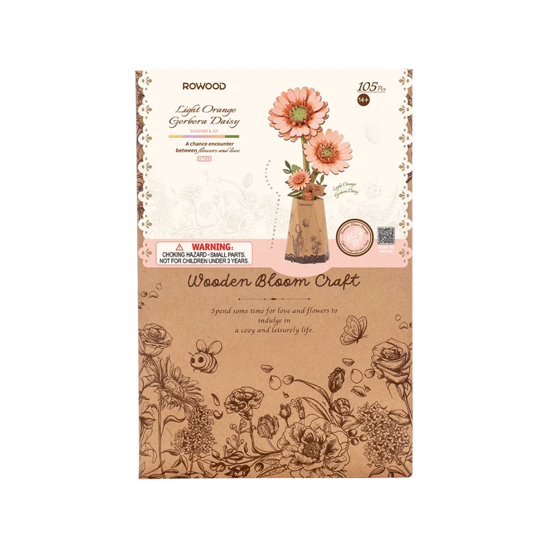 Puzzle 3D - Light Orange Gerbera