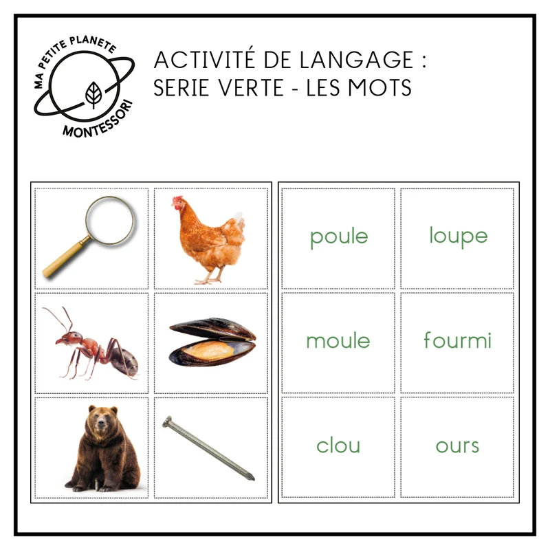 La série verte - les mots