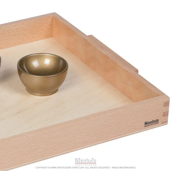 Plateau en bois avec 2 coupelles