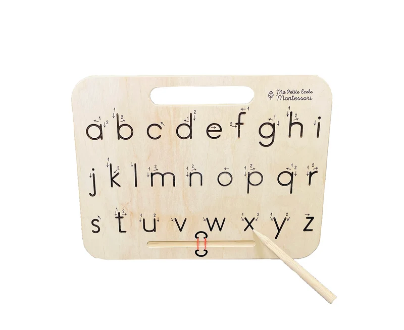 Tablette d'écriture des lettres minuscules scriptes