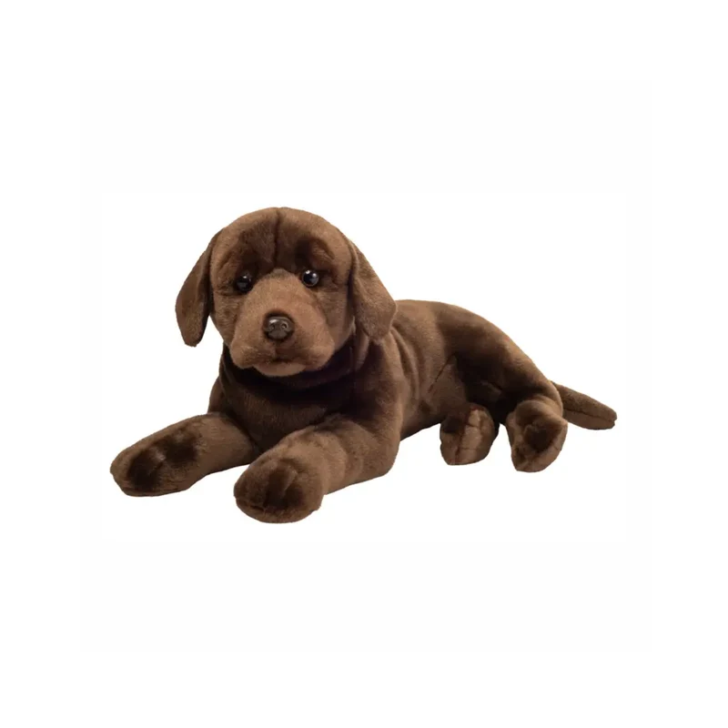 Peluche Labrador Marron Chocolat Couché
