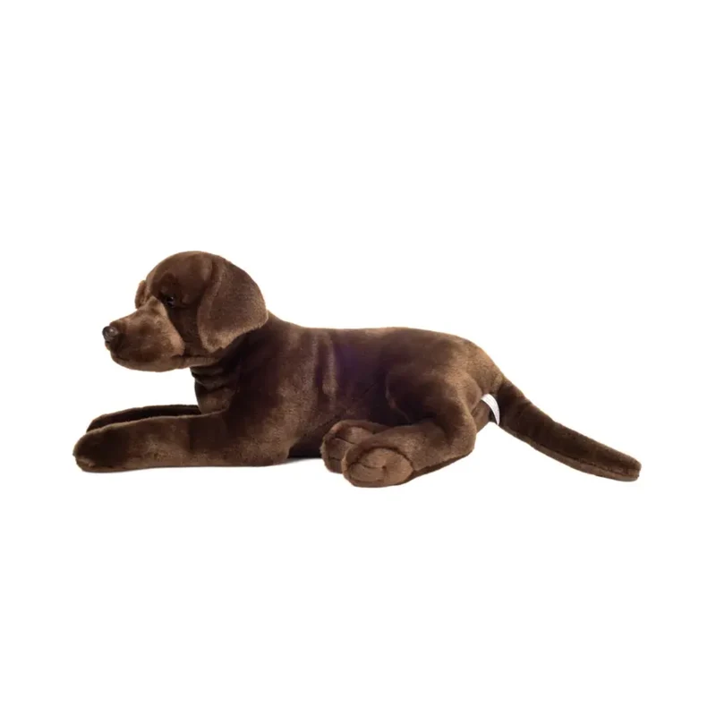 Peluche Labrador Marron Chocolat Couché