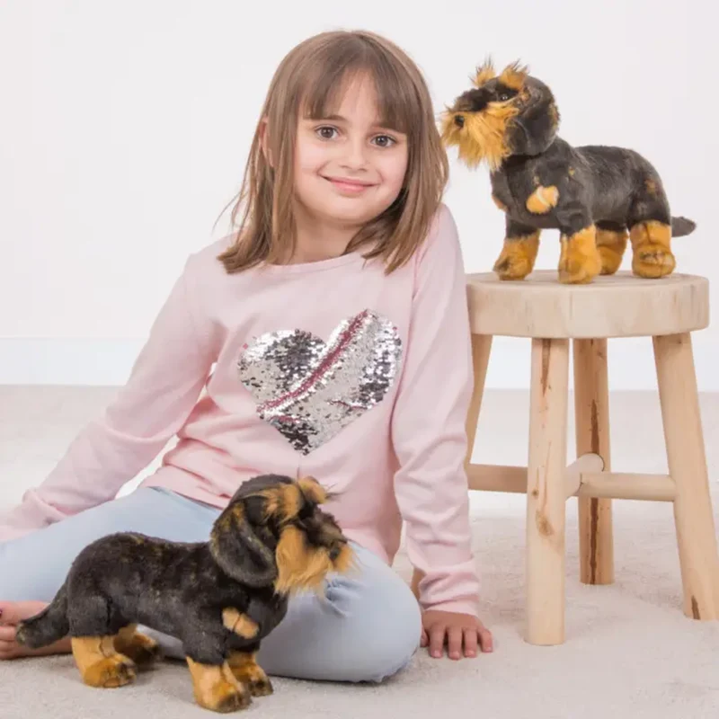 Peluche Teckel à poil dur debout