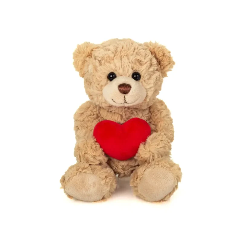 Peluche Ours Beige Cœur Rouge