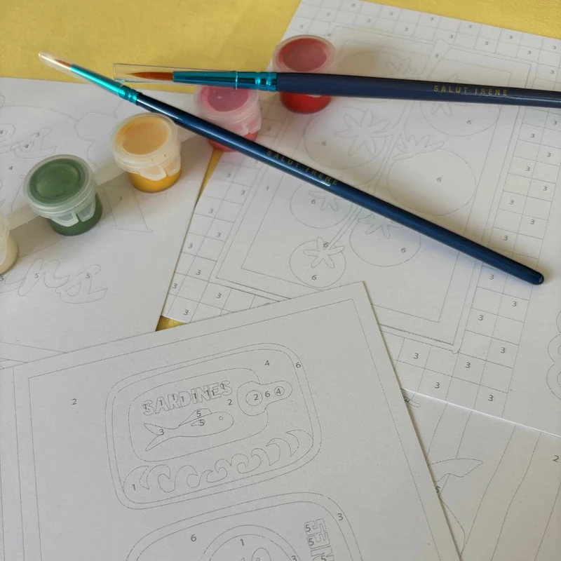 Set de 8 Cartes à peindre par numéro - Les beaux jours