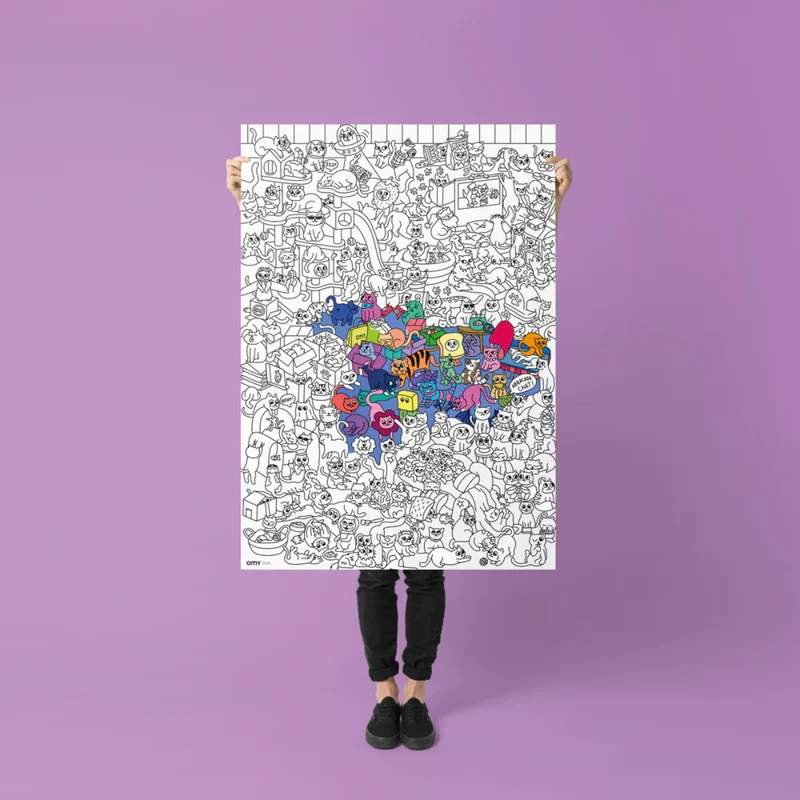 Poster géant à colorier - Kitty