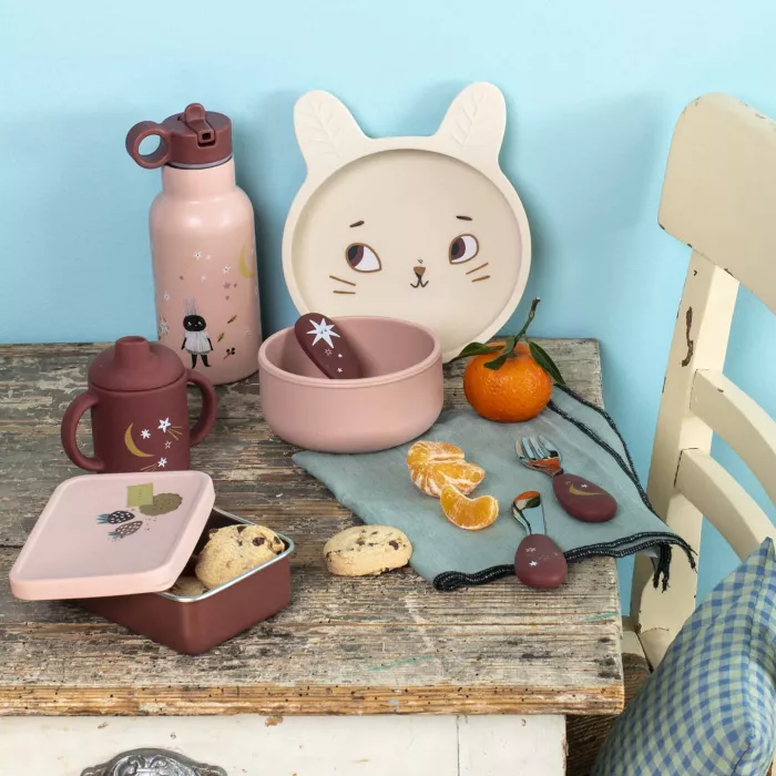 Moulin Roty - Set de vaisselle silicone - Après la pluie 👶6 mois+