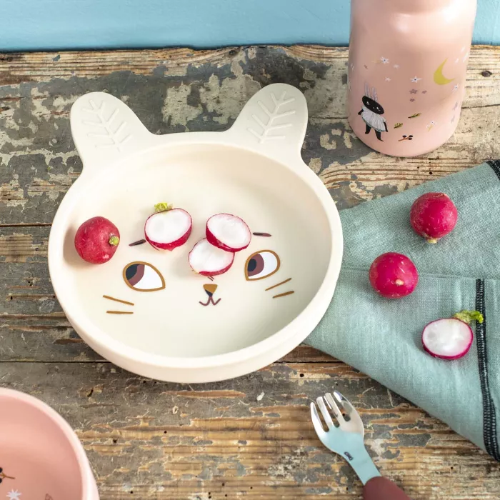 Moulin Roty - Set de vaisselle silicone - Après la pluie 👶6 mois+