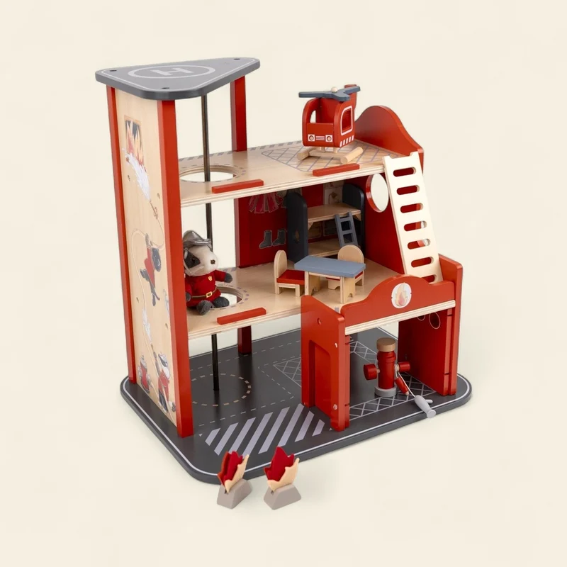 La grande caserne de pompiers et son ami miniature - 2 ans+