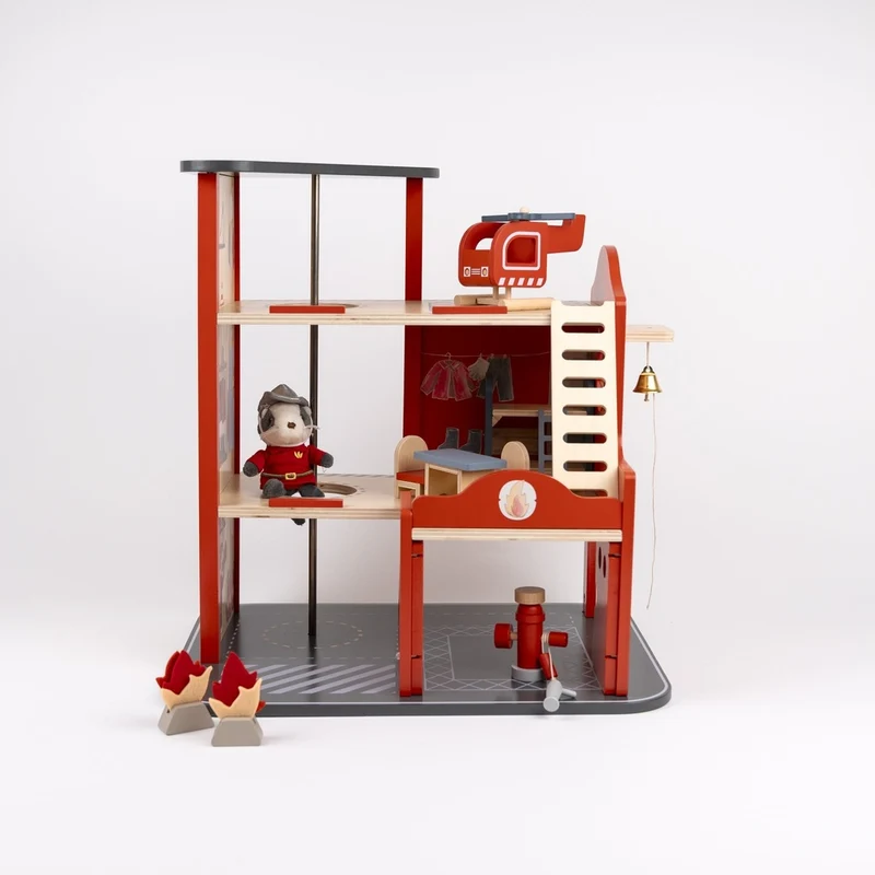 La grande caserne de pompiers et son ami miniature - 2 ans+