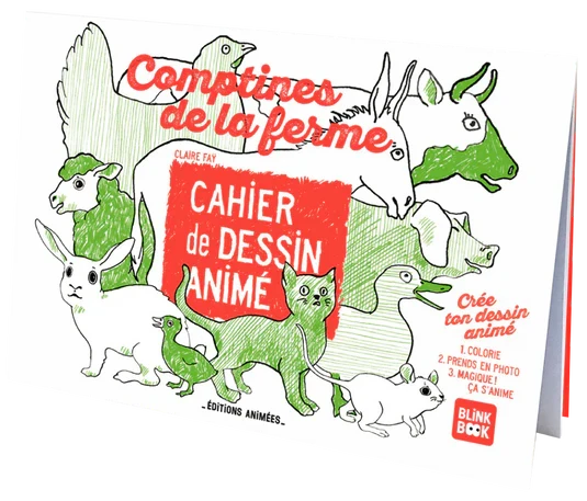 Cahier de dessin animé - les comptines de la ferme - 3 ans+