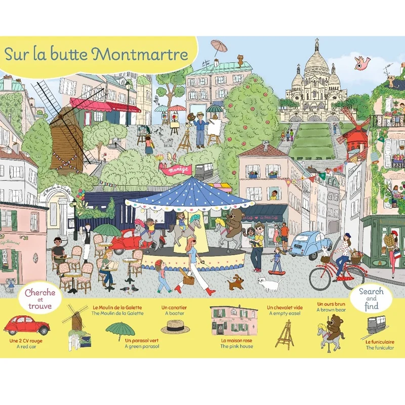 Livre éducatif Paris le Cherche et Trouve - Version Bilingue