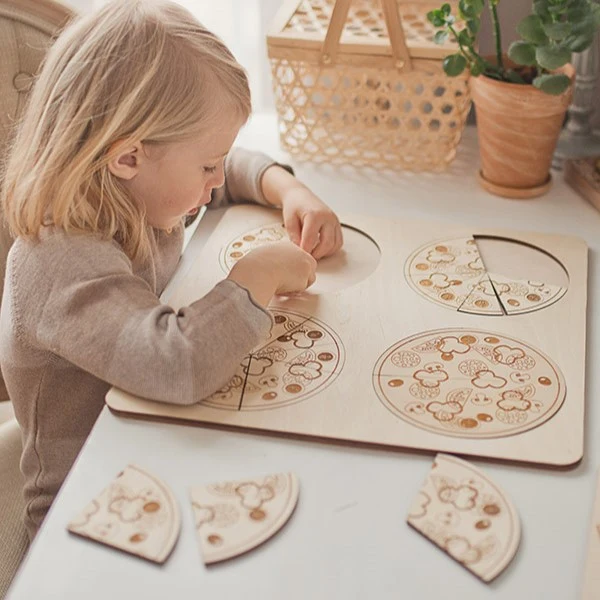 Puzzle Pizzas pour apprendre les Fractions