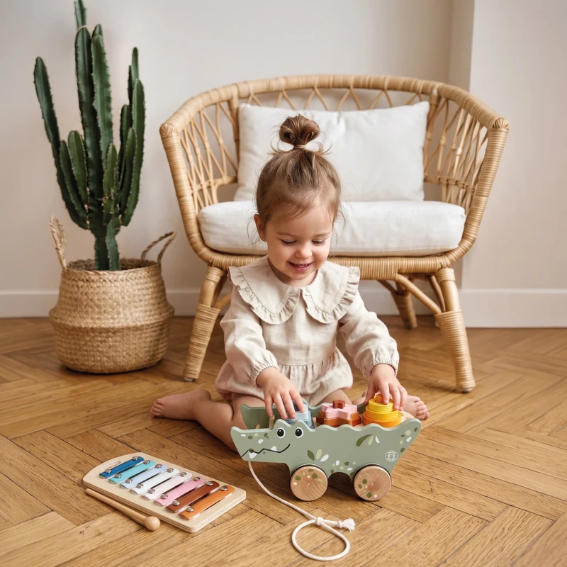 Crocodile à tirer multiactivtés xylophone