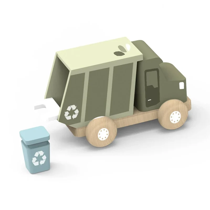 Jouet camion poubelle en bois