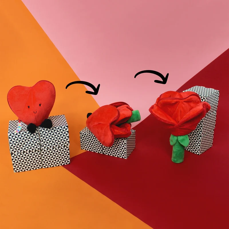 Deglingos - Peluche Coeur/Fleur rouge - Flipetz - naissance+