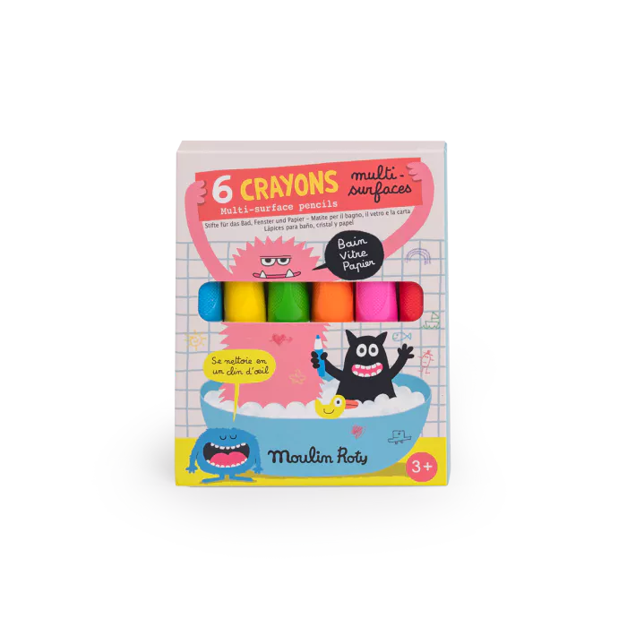 Moulin roty - Les Schmouks - 6 crayons multisurfaces - 3 ans+