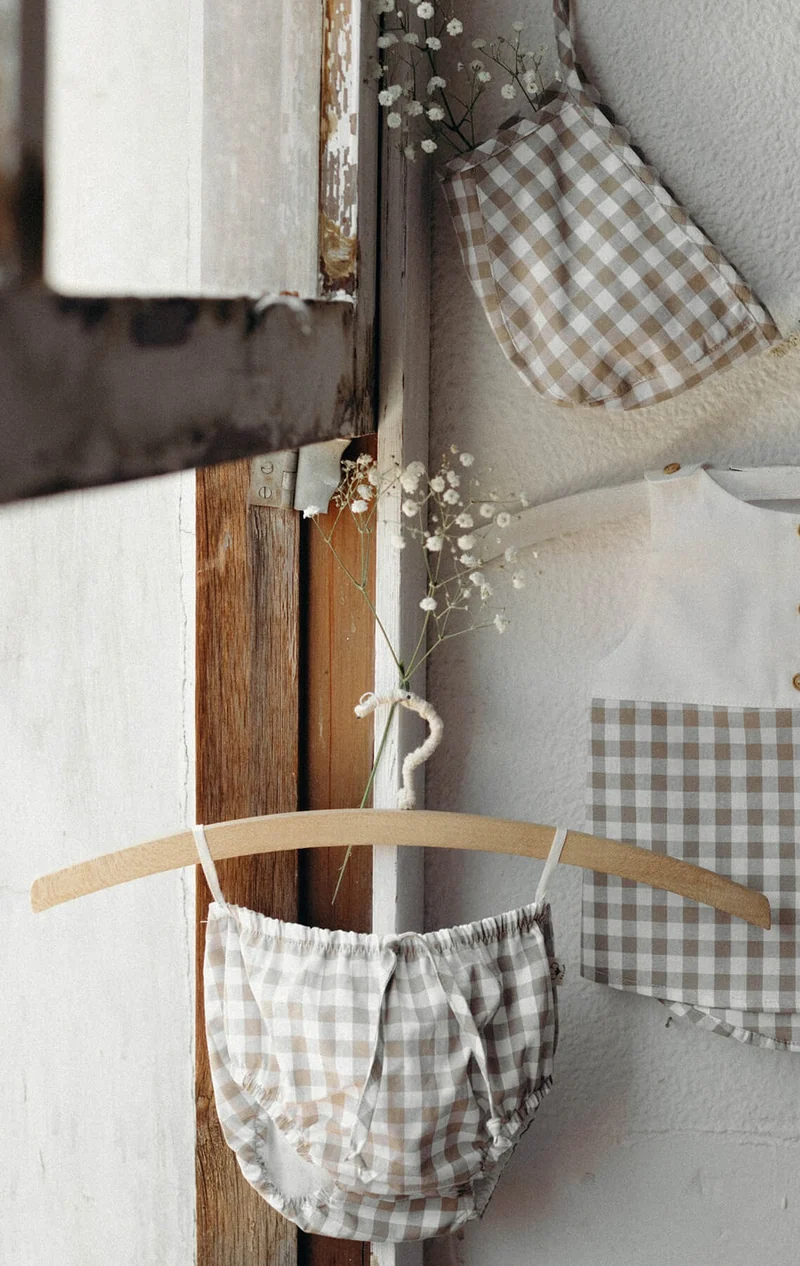 Béguin vichy beige Bobbie - POPELIN