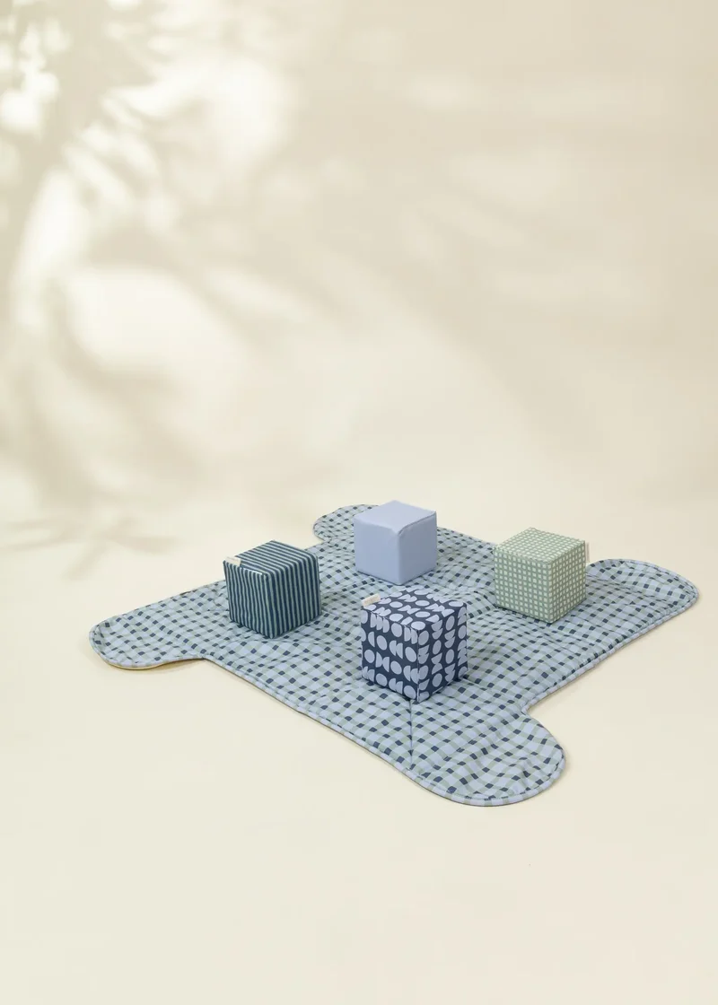 Vegan Leather Play Mat&Cubes Set-Playful Patterns