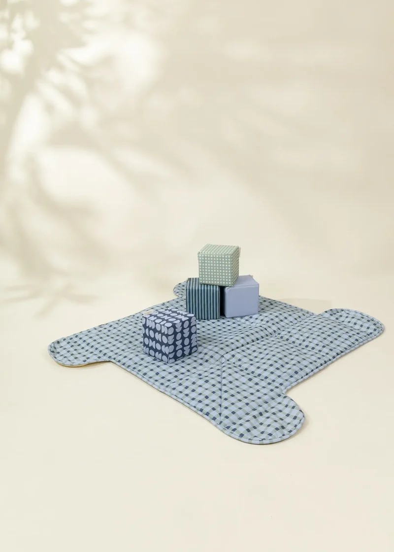 Vegan Leather Play Mat&Cubes Set-Playful Patterns
