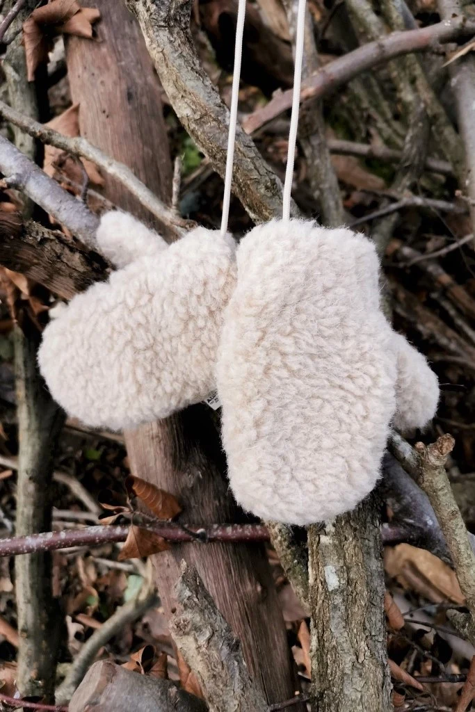 Moufles Gully beige avec cordon - ALWERO
