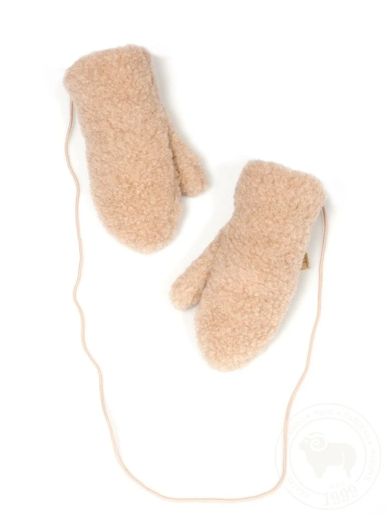 Moufles Gully beige avec cordon - ALWERO