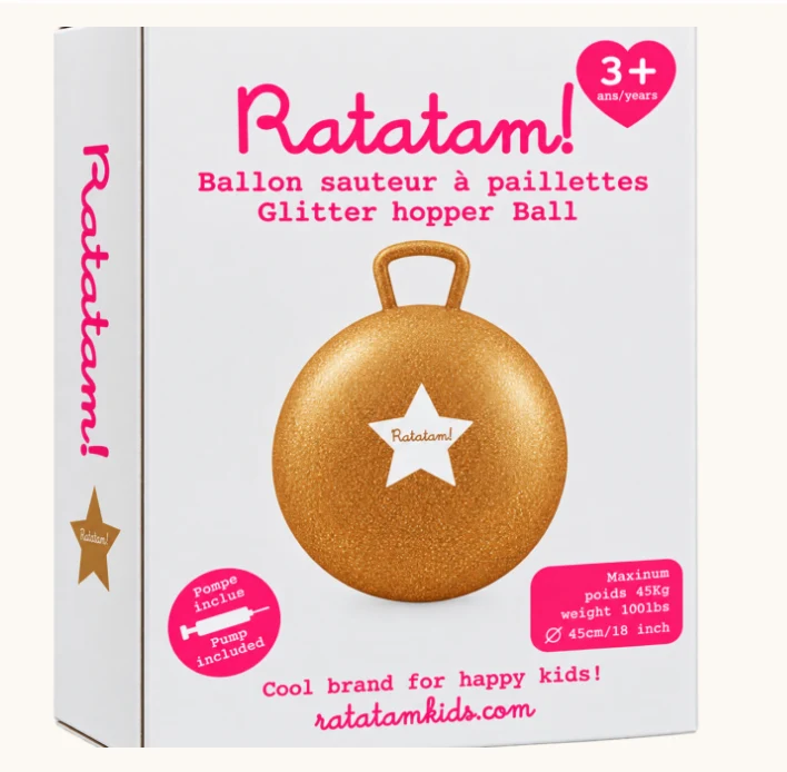 Ballon sauteur | Paillettes rose