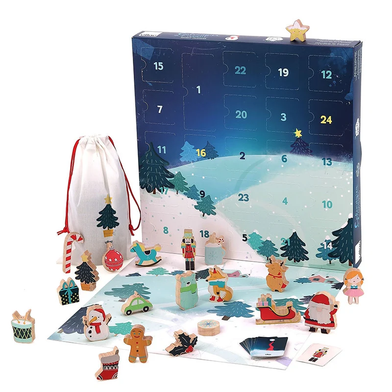 Vilac - calendrier de l'avent - en bois- touche et trouve