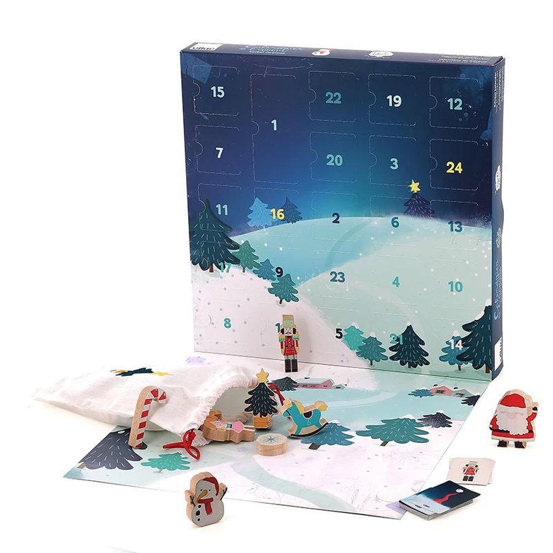 Vilac - calendrier de l'avent - en bois- touche et trouve