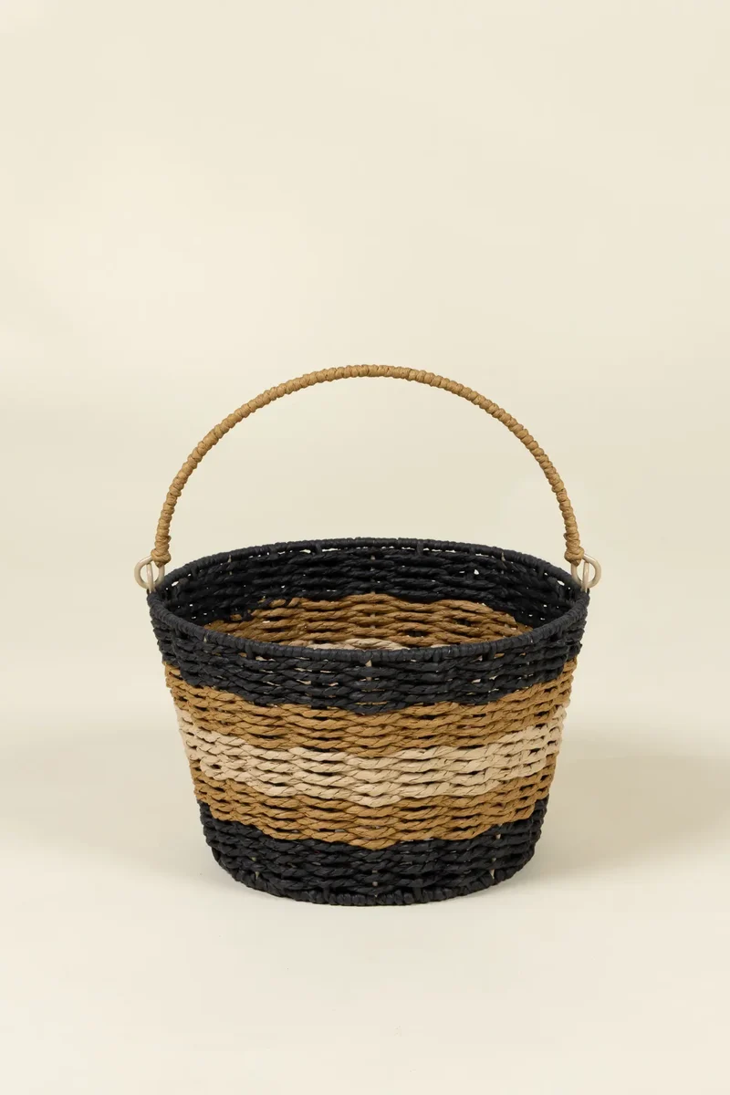Autumn Striped Treat Basket – Medium