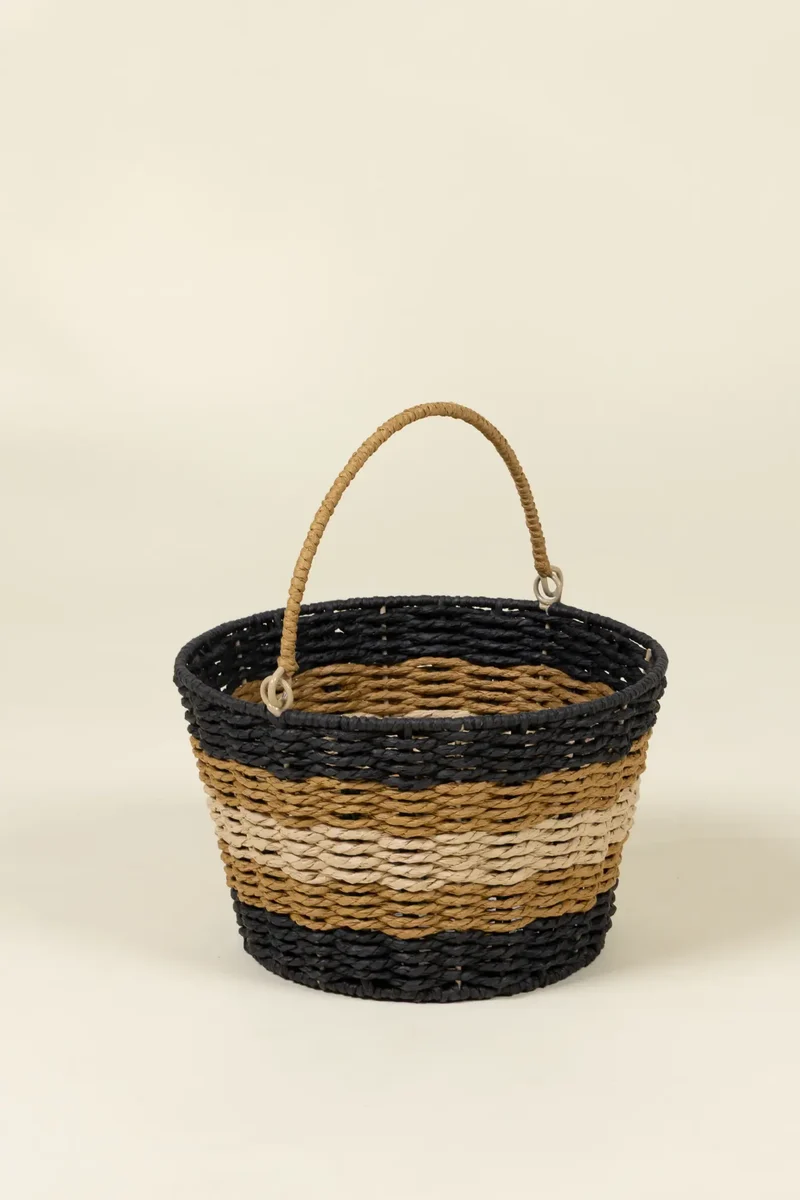 Autumn Striped Treat Basket – Medium