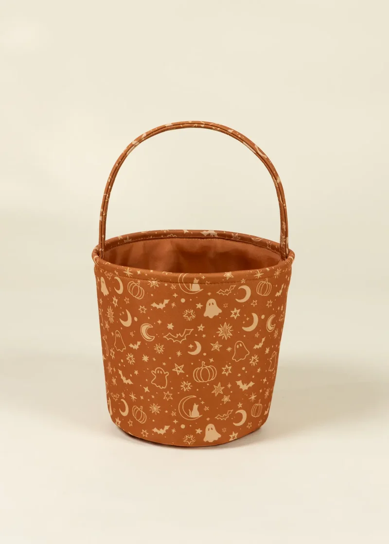 Spooky Meadow Fabric Treat Basket – Medium
