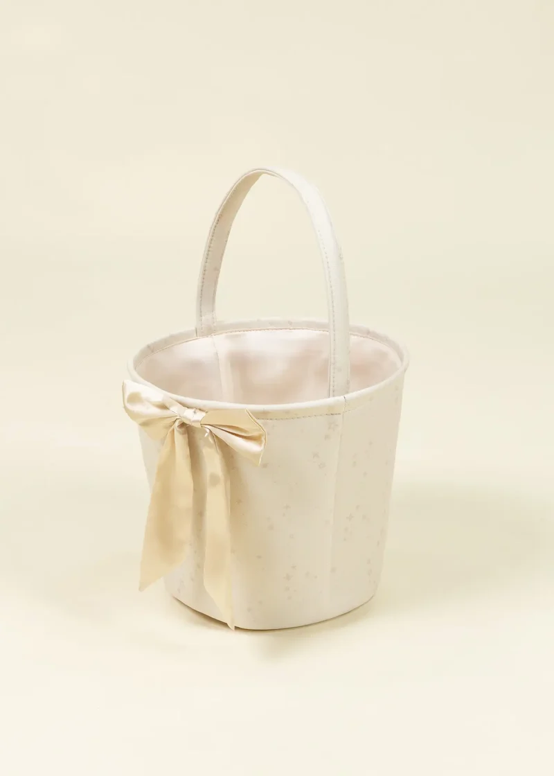 Twinkle Star Fabric Treat Basket with Bow – Medium