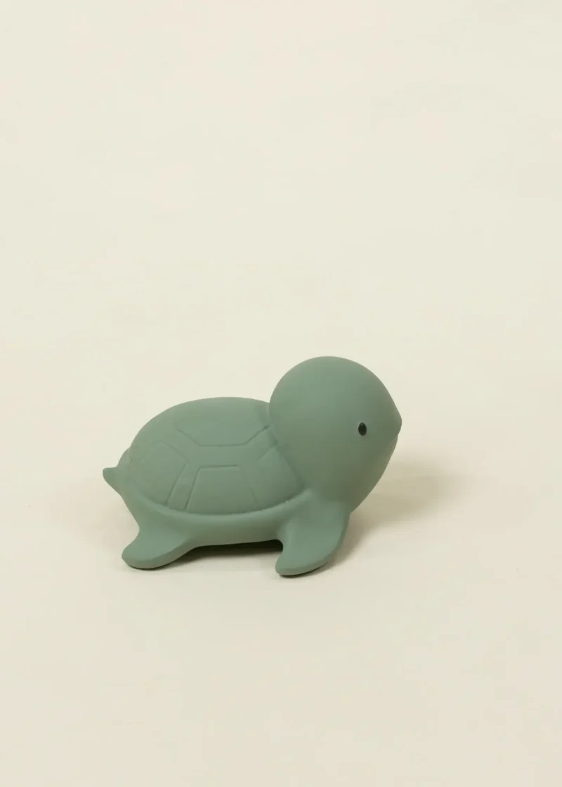Natural Rubber Baby Teether & Bath Toy - Turtle