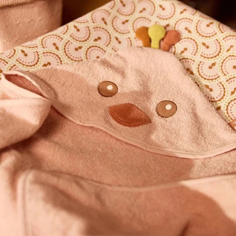 Cape de bain bébé poussin rose - Peacok Pavie