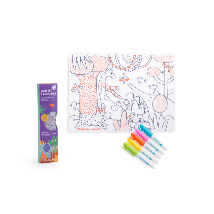 Moulin roty les toupitis Set en silicone à colorier + 5 feutres - 2 ans+