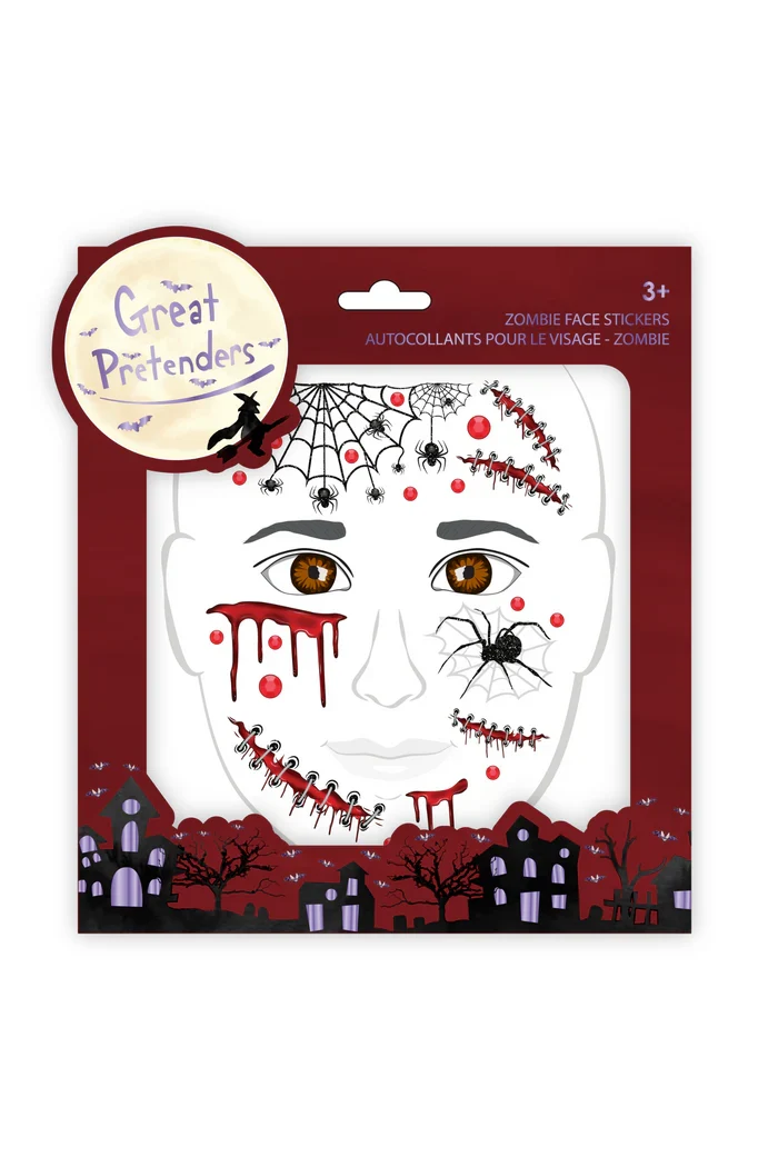 Great pretenders - autocollants pour le visage - thème zombie