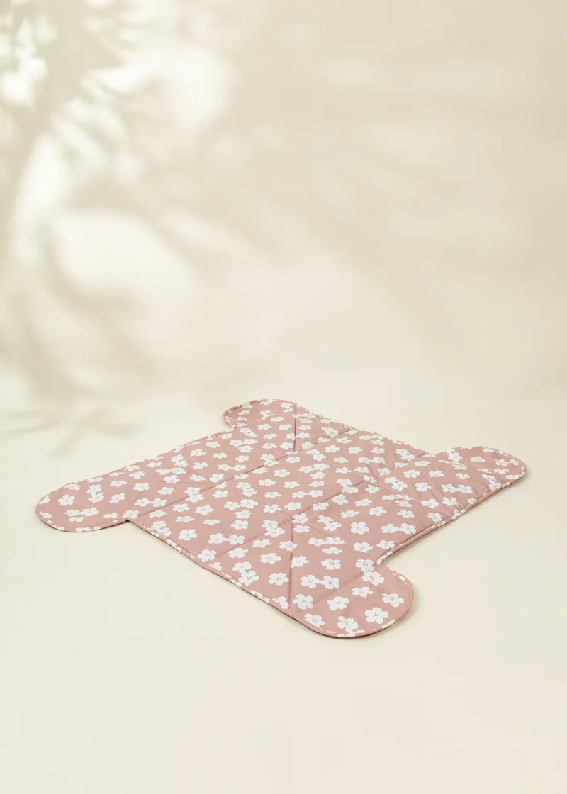 Vegan Leather Play Mat&Cubes Set-Flowered Garden
