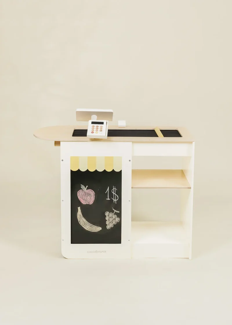 Wooden Play Cash Register Counter