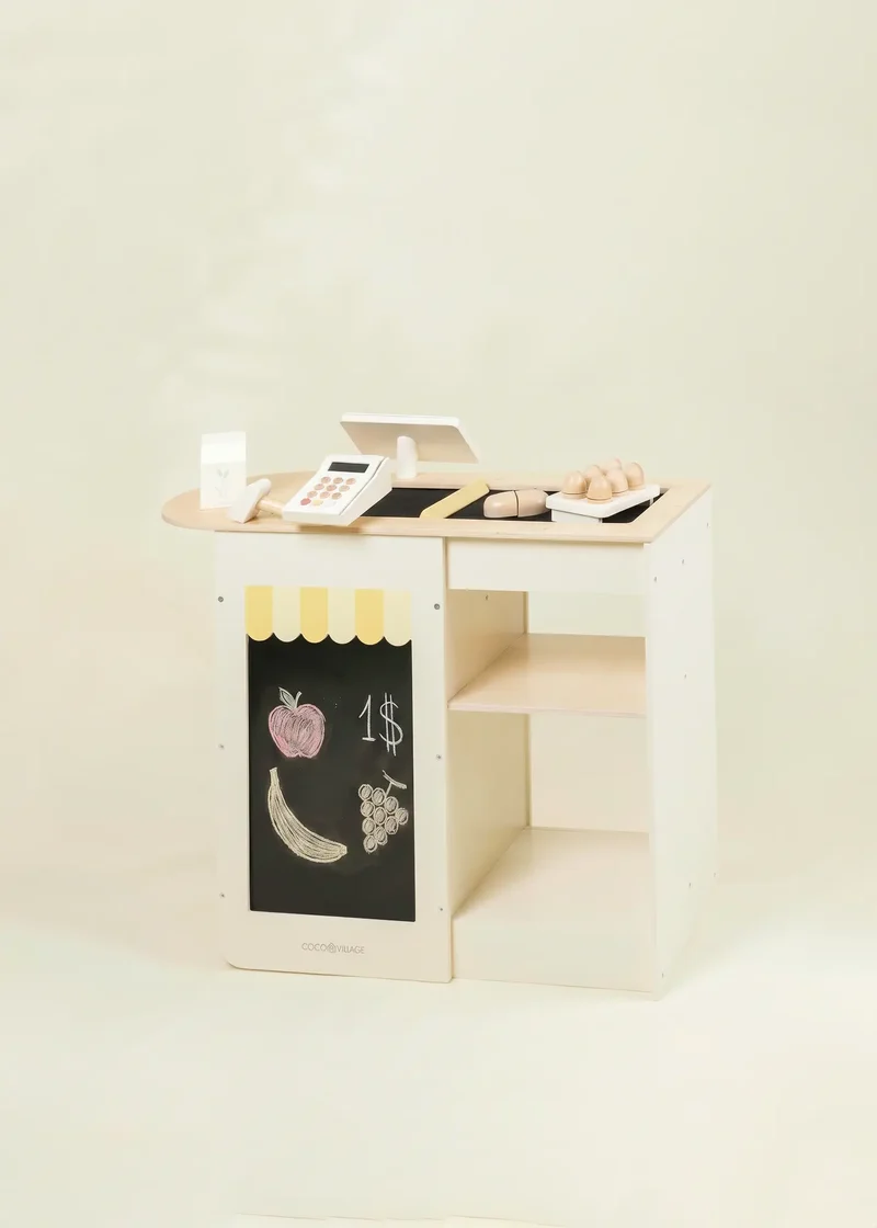 Wooden Play Cash Register Counter