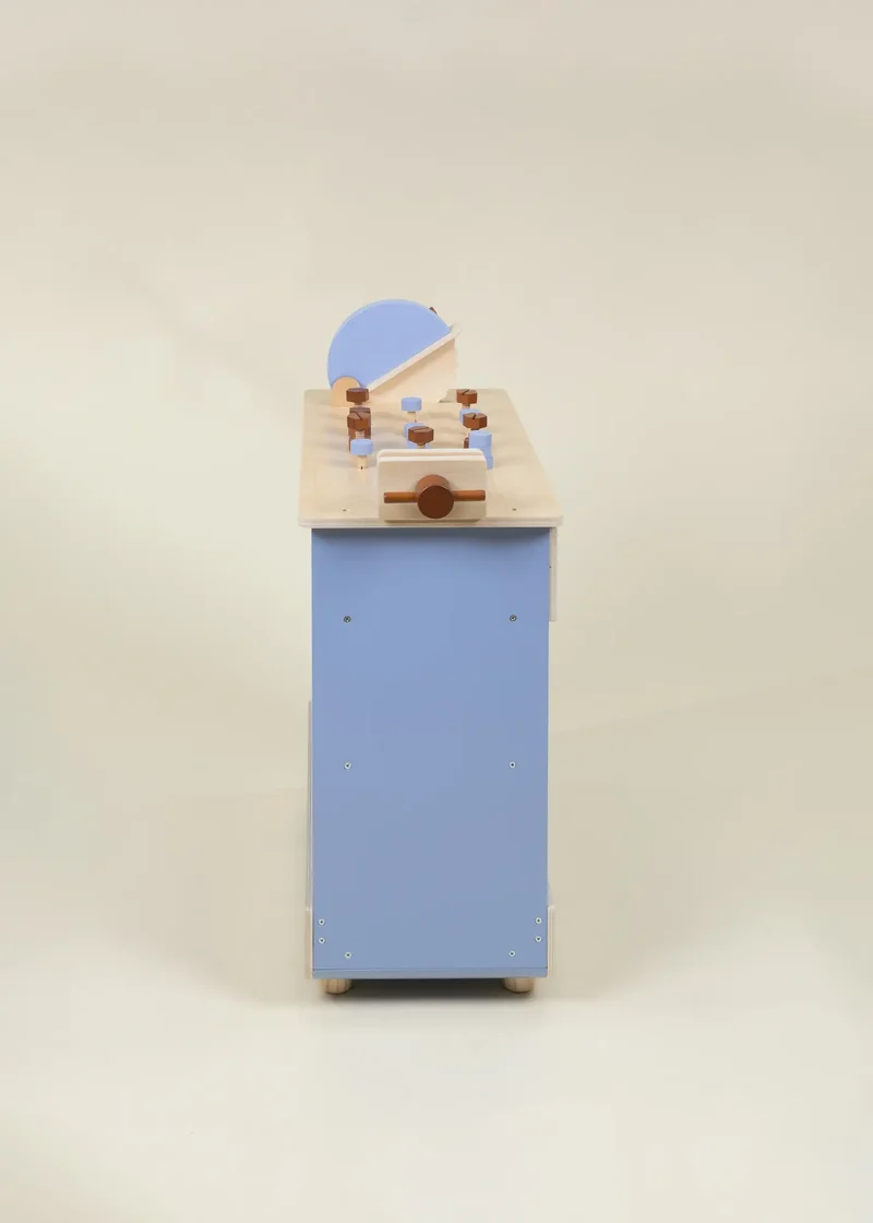Wooden Play Construction Workbench with Miter Saw