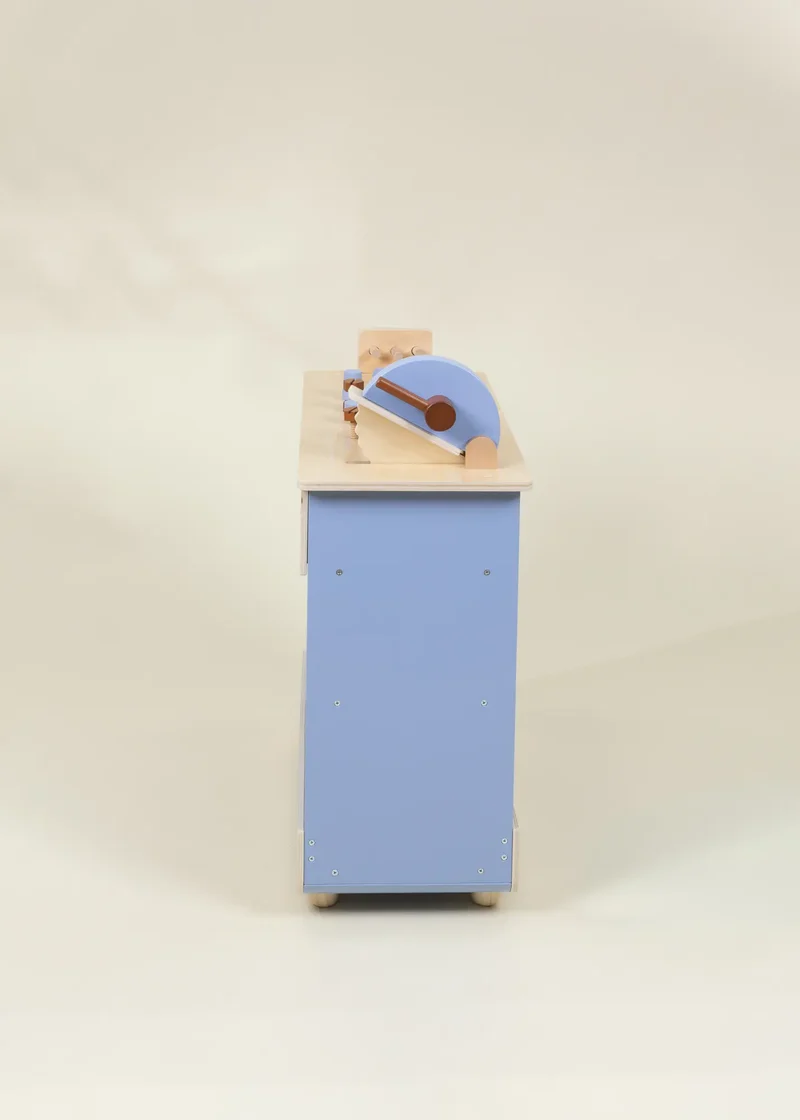 Wooden Play Construction Workbench with Miter Saw