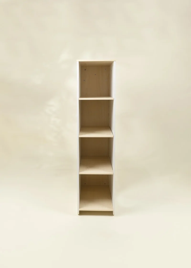 Large Wooden Wardrobe with Shelves & Hanging Rod