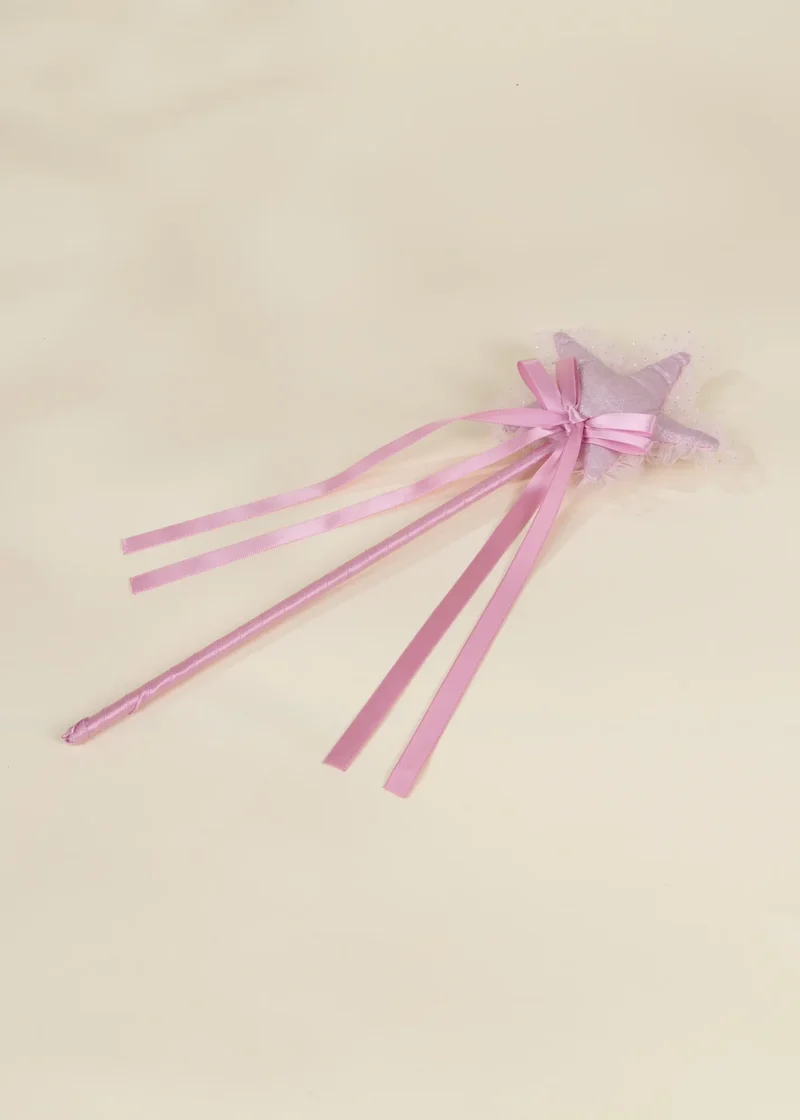 Role Play Dress-Up Pink Star Wand with Frill