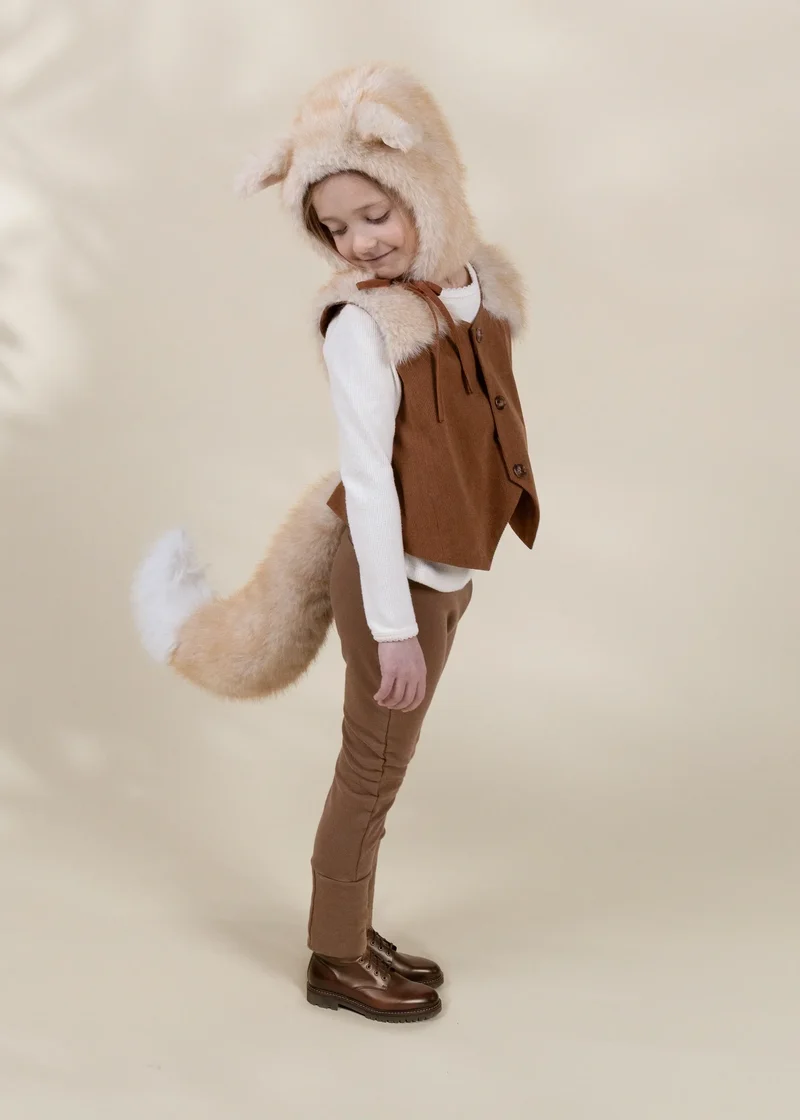 Role Play Dress-Up Fox Fur Hat Vest & Tail Set