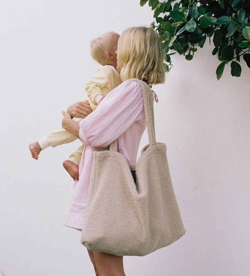 Cabas Mom-Bag Chunky Teddy Ecru - STUDIO NOOS